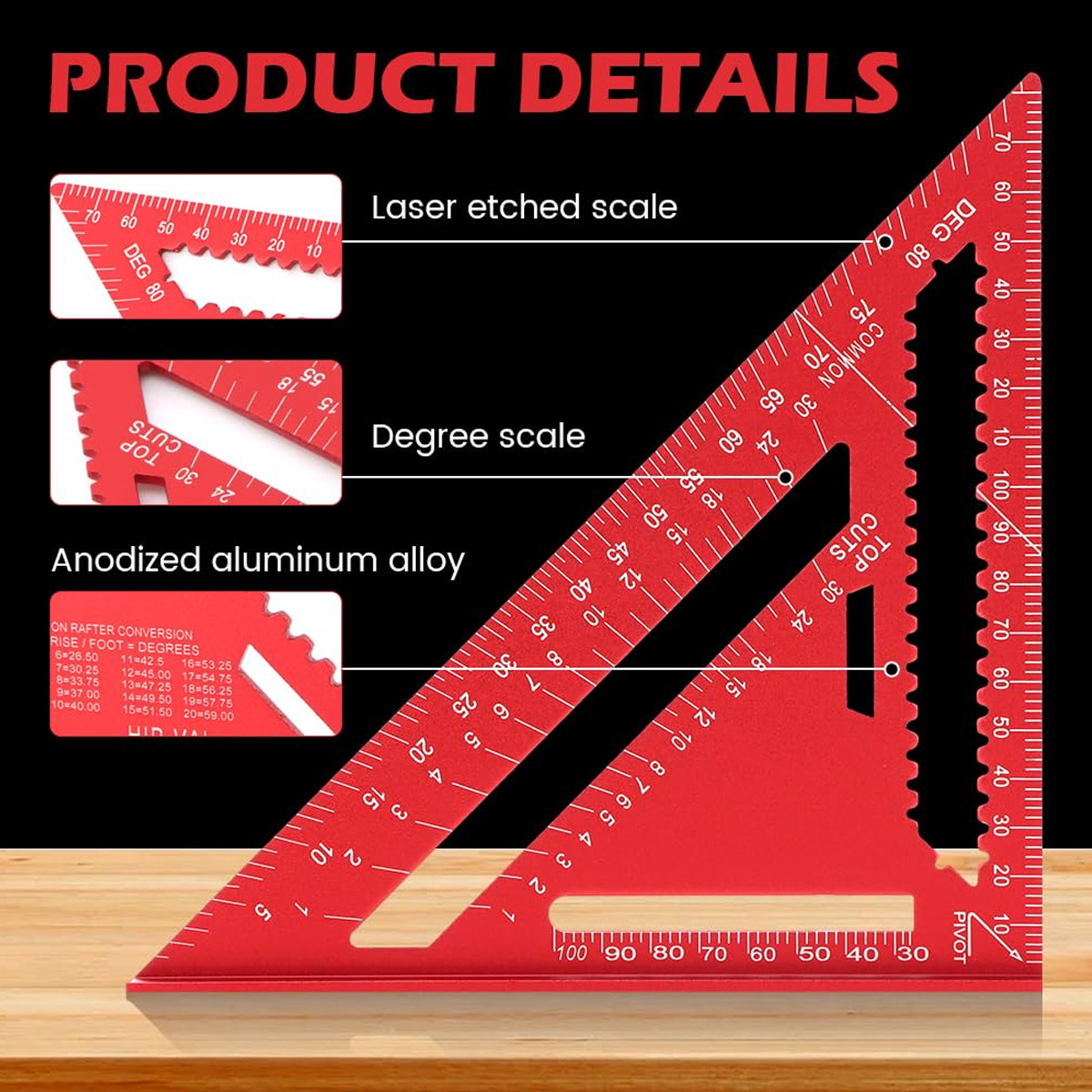 Aluminum Alloy Speed Square Hi - Power Tools Aldi review and price