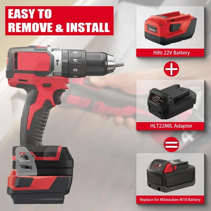 Battery Adapter for Milwaukee  - Power Tools Hilti review and price