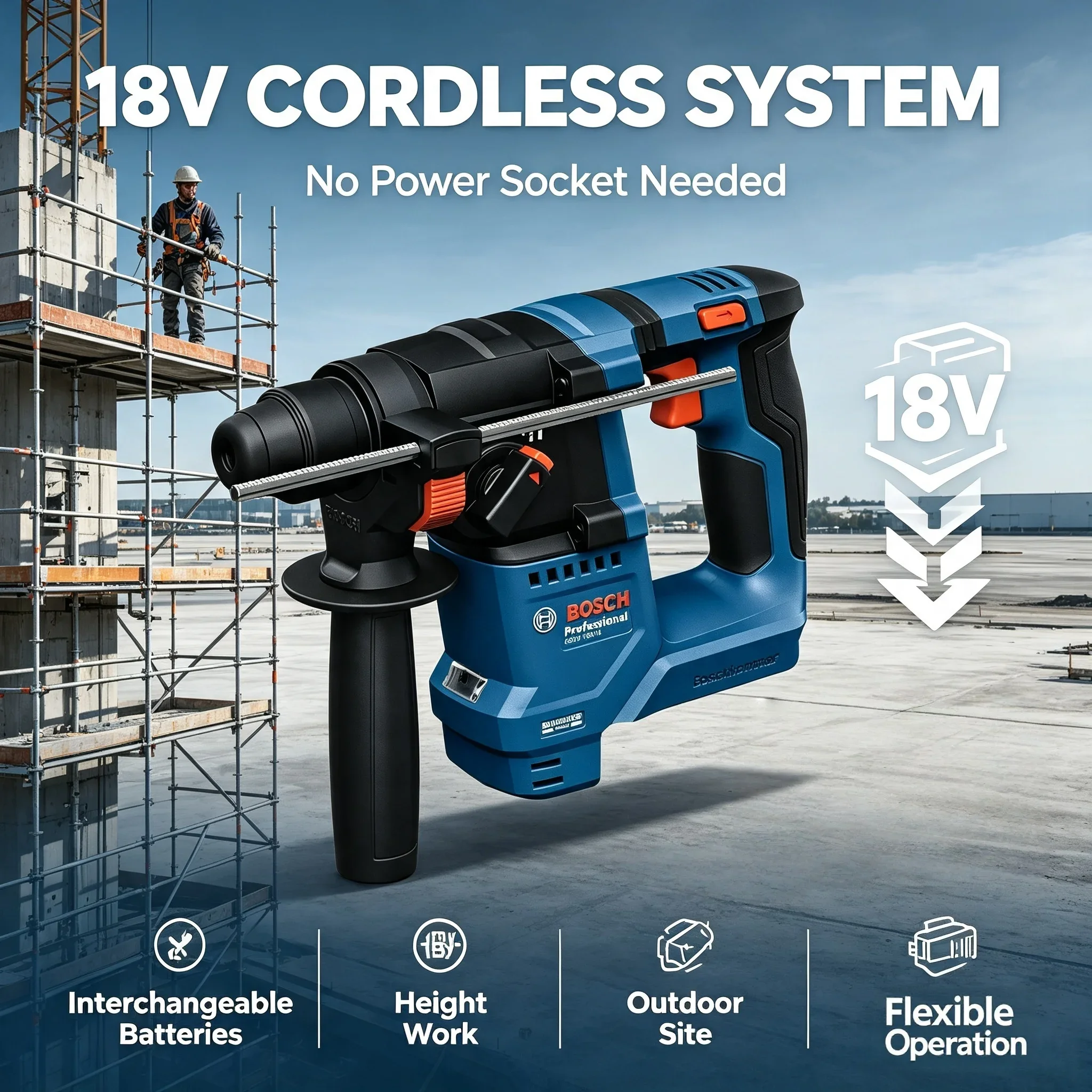 Bosch GBH 18V-18 Cordless Rota - Power Tools Professional review and price